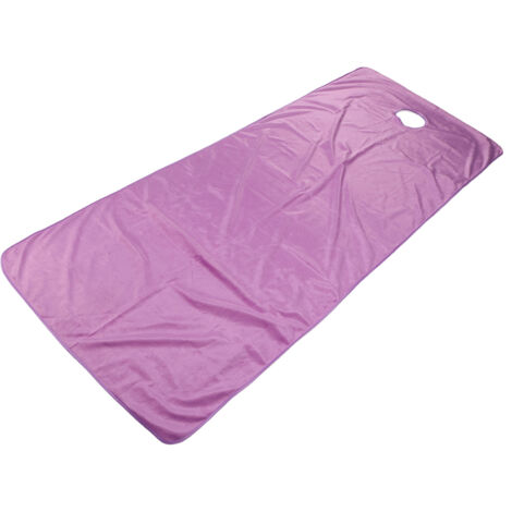 Housse de table de massage violette en peluche courte pour salon de beauté et SPA