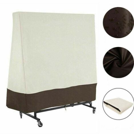 Housse de Table de ping-pong en tissu Oxford 210D, anti-poussière et étanche, couverture extérieure Beige, 3685160cm