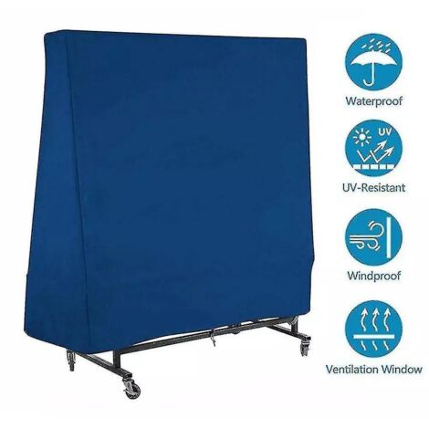 Housse de table de ping-pong extérieure imperméable et anti-poussière, 165 x 70 x 185 cm, bleue