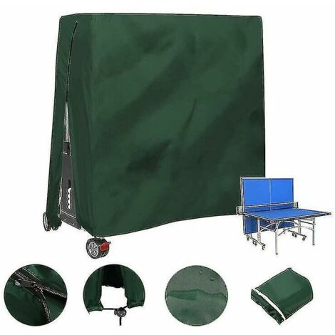 Housse de table de ping-pong extérieure imperméable et anti-poussière Housse de table de ping-pong 165x70x185cm Vert-