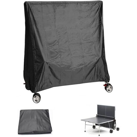 Housse de table de ping-pong imperméable et résistante aux UV pour tables de 150 x 70 x 150 cm, noire