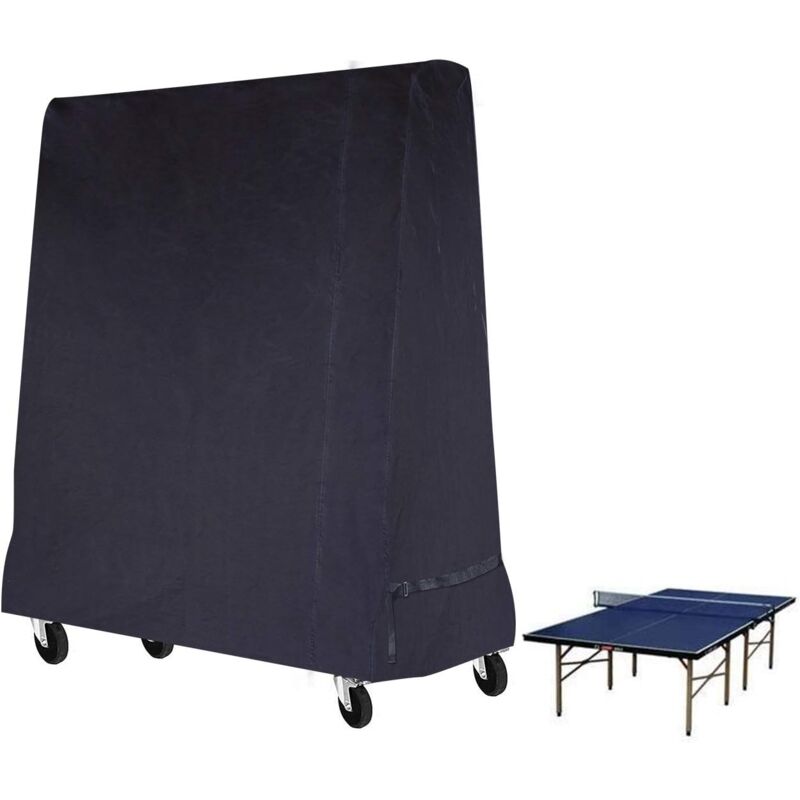 Shining House - Housse de Table de ping-Pong (Tennis de Table) imperméable pour intérieur et extérieur, Noir, 185 x 70 x 165 cm