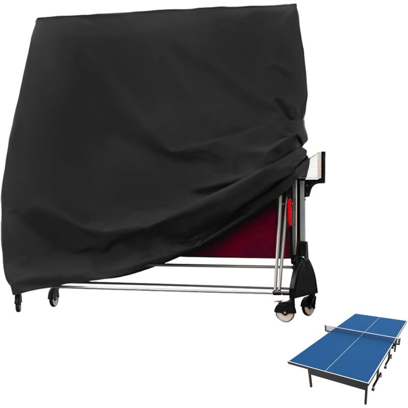 Shining House - Housse de table de tennis de table : table de ping-pong d'extérieur imperméable, coupe-vent, résistante aux uv en tissu Oxford,