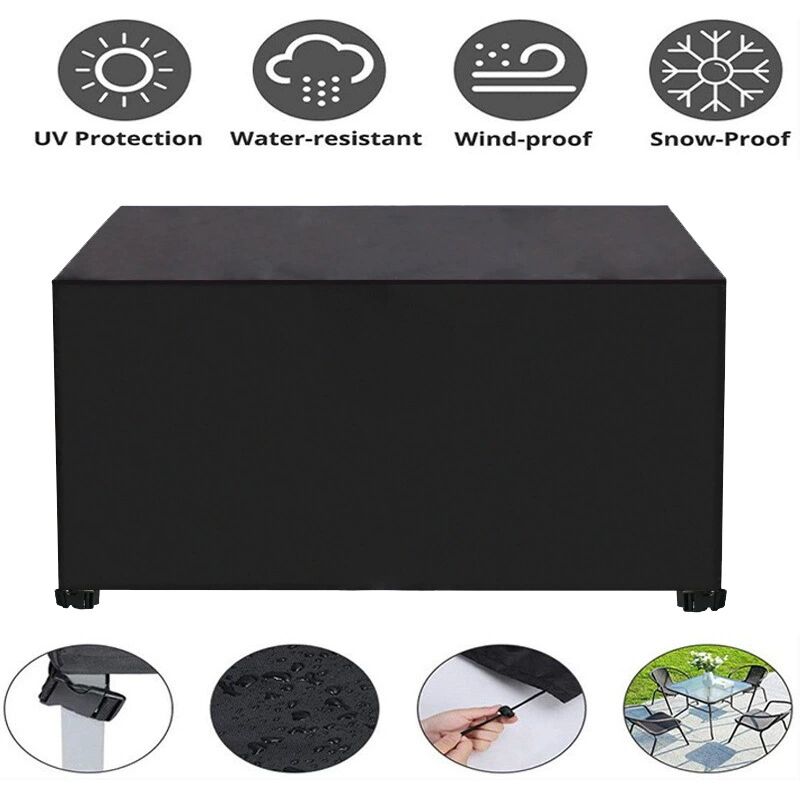 Housse de Table d'extérieur rectangulaire Housses de Meubles de Jardin imperméables Housse de Bistro pour Meubles Polyester 420D résistant à la