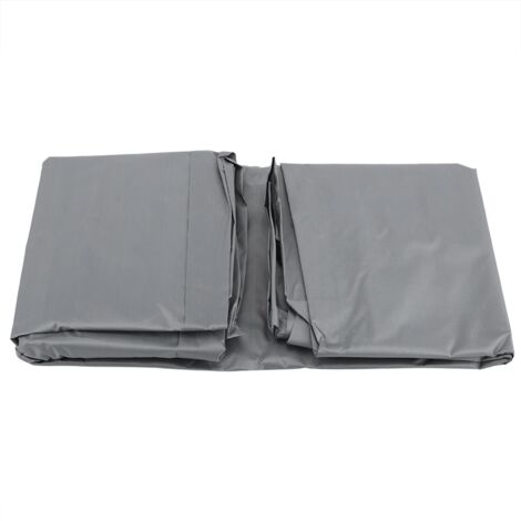 Housse de Table Housse de Table Ronde Peinte Argent Polyester TAFT Table Ronde Housse Anti-Poussière Extérieur Imperméable Jardin Patio Meubles Housses(Noir) (Gris)