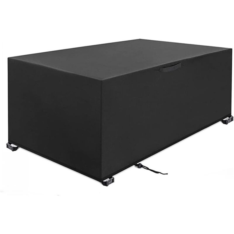 Housse de table imperméable d'extérieur, housse de meuble rectangulaire en tissu Oxford 420D, 242x162x100 cm (noir)