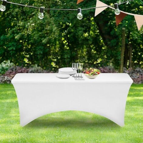 housse De Table Pour Table Pliante 183 Cm - Blanche, Housse De Table Lastique, Housse De Table Pour Clubs Et Restaurants