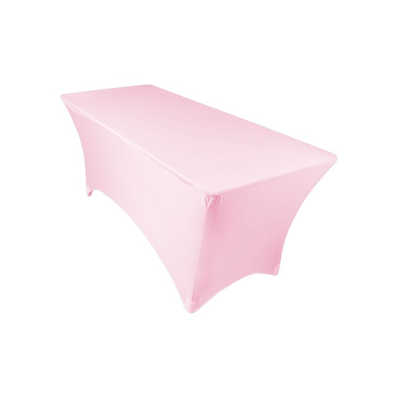 Linghhang - Housse de table pour table pliante 183 cm - rose, housse de table élastique, housse de table pour clubs et restaurants - pink