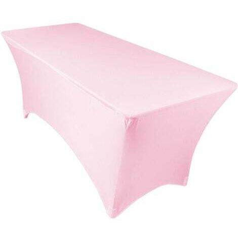 Housse de table pour table pliante 183 CM - rose, housse de table élastique, housse de table pour clubs et restaurants