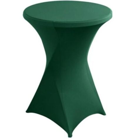 Housse de Table Ronde Extensible en Spandex, Housse Mange Debout, Nappe pour Table Cocktail pour Restaurant Bar Table Cocktail Table de Banquet de Mariage (80 ×110cm,Vert foncé)