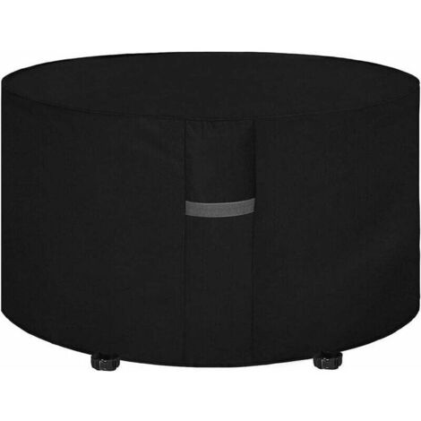 Housse de table ronde extérieure anti-poussière et étanche en plein air noir 128 71cm