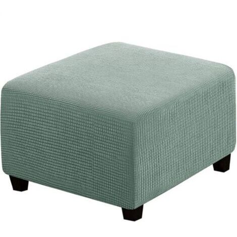 Housse de tabouret carrée élastique pour tabouret de rangement et repose-pieds (Gris vert)