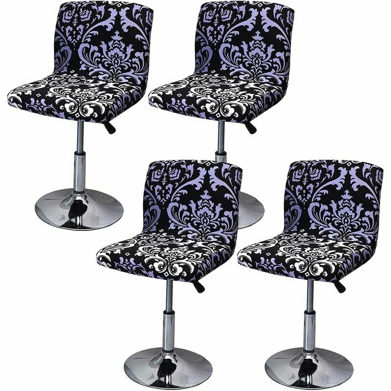 Linghhang - Housse de tabouret de bar avec dossier extensible pour chaise de salle à manger pivotante (Color : 5, Size : 4 pièces)