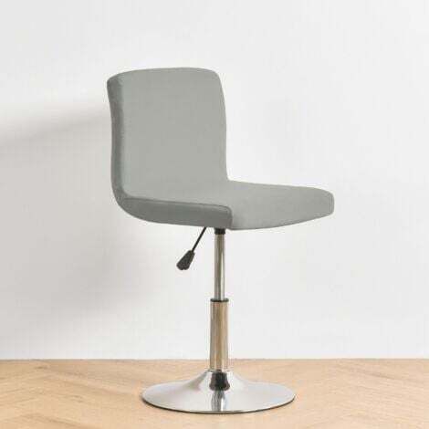 Housse de tabouret de bar avec dossier extensible pour chaise de salle à manger pivotante gris