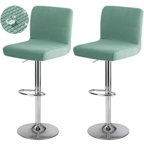 Housse de Tabouret de Bar avec Dossier Imperméable Couverture de Chaise Haute de Bar Extensible Housse de Chaise de Salle à Manger Pivotante Lavable 2 Pièces Vert