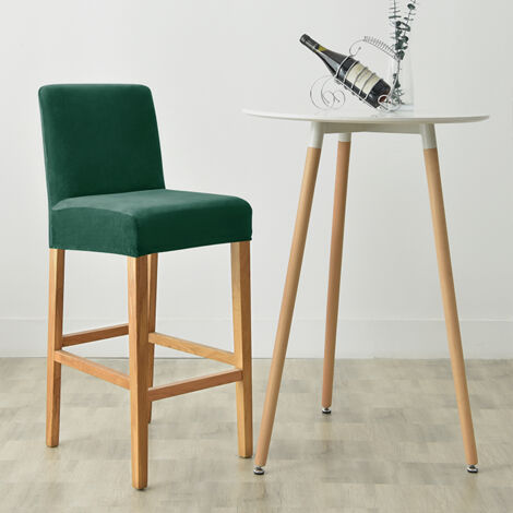 Housse de tabouret de bar, en velours, vert bouteille