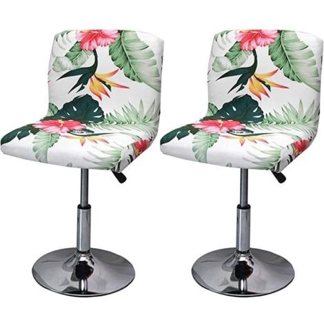Housse de Tabouret de Bar Extensible, ANNEFLY 2PC Housse de Chaise Haute Imprimée,Protecteur de Siège Chaise de Salle à Manger 16