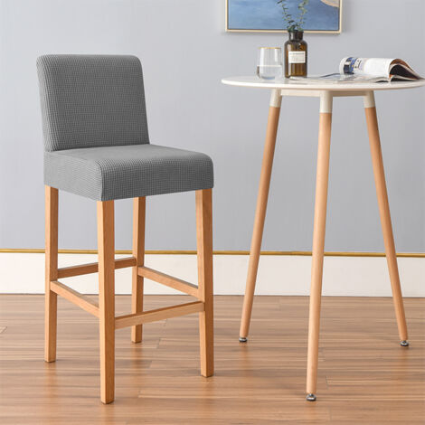 Housse de tabouret de bar, jacquard, gris foncé