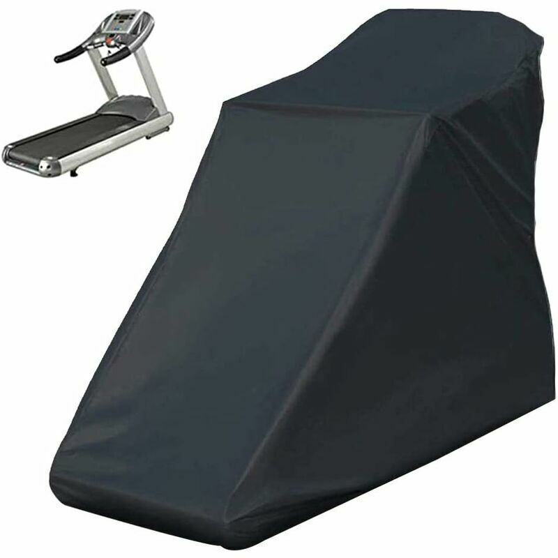 Housse de tapis roulant non pliable, housse de protection pour machine de course à pied avec cordon de serrage pour intérieur et extérieur (noir, 78