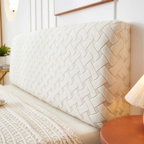 Housse de tête de lit anti-poussière – Protection contre les collisions tout compris, décoration de chambre douce et élégante, blanc (120 cm) – Parfaite pour la sécurité et l'esthétique de la m