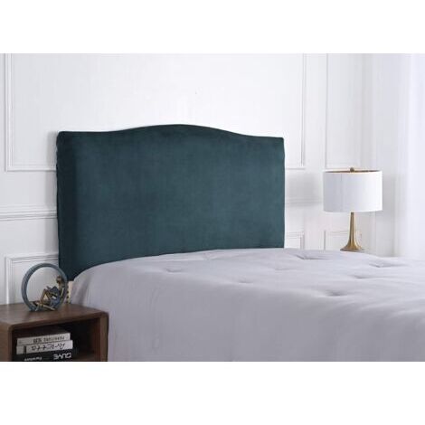 Housse de tête de lit, housse de tête de lit en velours, protection élastique pour tête de lit, vert paon