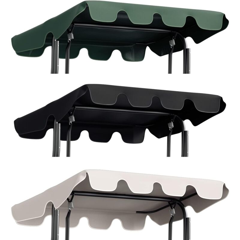 Housse de toit de rechange universelle pour balancelle de jardin 3 places - Protection UV - Toit de rechange pour balancelle hollywoodienne - Beige