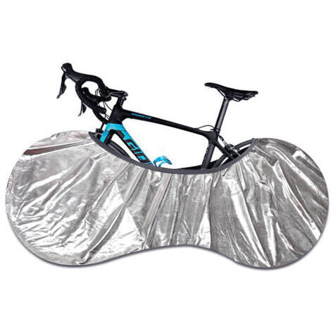 Housse de vélo anti-poussière, protection de chaîne élastique pour roue de vélo/ Argent brillant