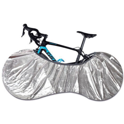 Housse de vélo anti-poussière, protection de chaîne élastique pour roue de vélo/ Argent brillant