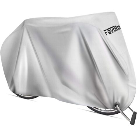 Housse de Vélo, Bâche Protection de Bicyclette en 210D Oxford Extérieure Imperméable Anti-Poussière/Pluie/UV/Neige pour VTT, Vélo de Route avec Trous de Verrouillage, 200x70x110cm