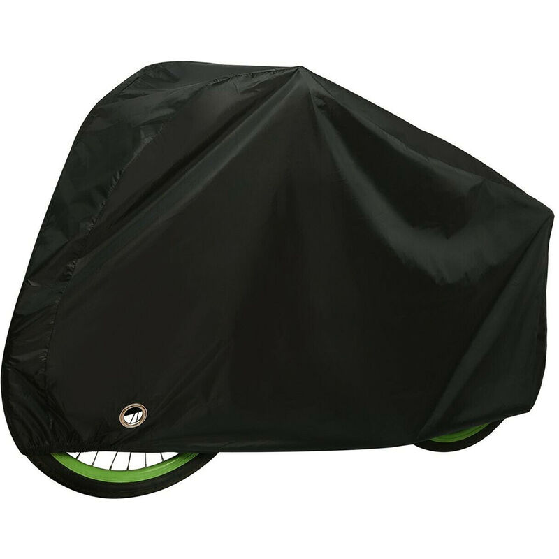 Housse De Velo En Tissu Polyester Enduit D'Argent Exterieur Impermeable Avec Trou De Serrure, Xl 29 Pouces, Noir