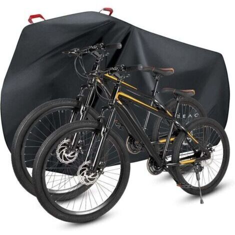 Housse de vélo étanche Housse de Protection élo Extérieur pour 1 ou 2 Vélos 210D Nylon Housse de Pluie de Vélo avec Trous de Verrouillage Imperméable Anti-Poussière Neige UV (XL)
