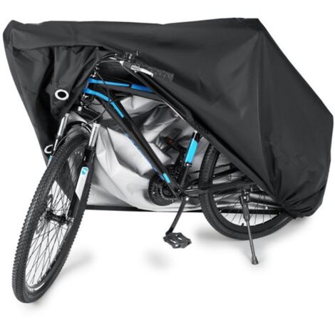 Housse de vélo imperméable en polyester Oxford 190T de haute qualité, pouvant couvrir jusqu'à deux vélos (noire)-AquaForge