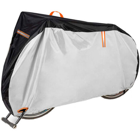 Housse de Vélo Imperméable pour 1 ou 2 Vélos, Grandes Housses de Vélo pour Stockage Extérieur, Oxford 420D pour Vélos Doubles/Vélo de Route/2 Vélos d'enfants - 200x70x110cm-Argent