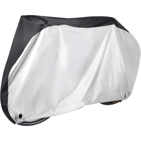 Housse de vélo imperméable - Tissu Oxford 210D - indéchirable, résistante au soleil et à la pluie, argent-noir, taille S 170 x 60 x 85 cm