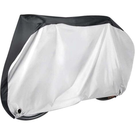 Housse de vélo imperméable - Tissu Oxford 210D - indéchirable, résistante au soleil et à la pluie, argent-noir, taille XL 200x70x110cm