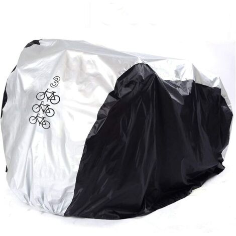 Housse de vélo pour 2 vélos Bike Housse Trois vélos 190T Nylon étanche Bache Velo Exterieur Portable Bache Protection Velo Housse Multi vélo extérieur, Anti-poussière, Protection Pluie et UV