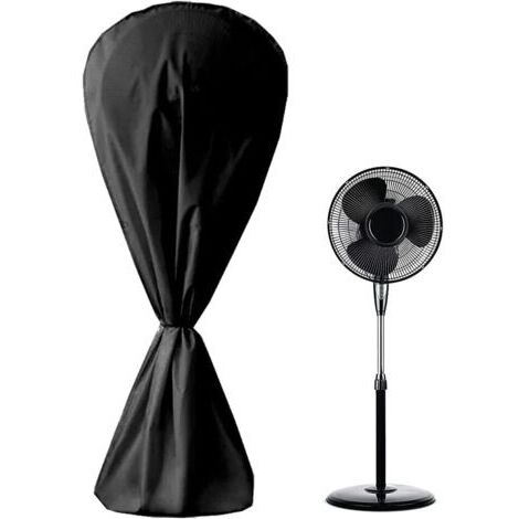 Housse de ventilateur étanche à la poussière 210D Oxford 420D sur pied rond pour ventilateur électrique d'intérieur ou d'extérieur (noir)