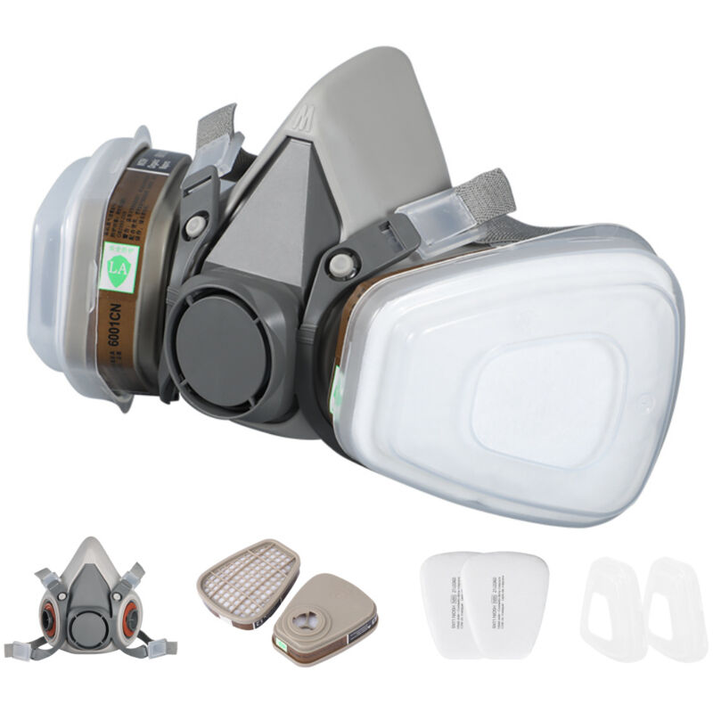 Housse de visage pour peinture, poussière, particules, produits chimiques, polissage machine vapeurs organiques, pollen et produits chimiques avec