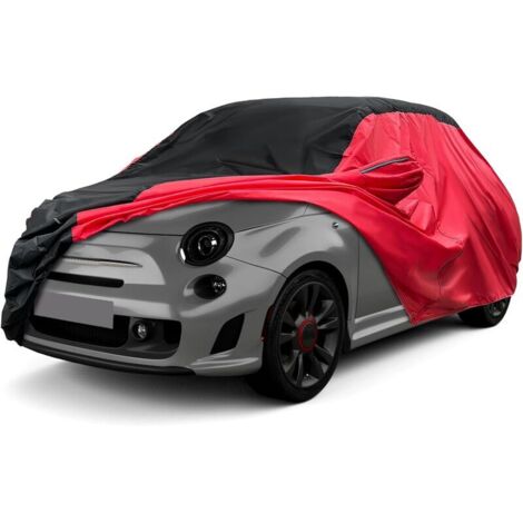 Housse de Voiture Adaptée pour VW Up Fiat 500 Fiat Panda Smart Forfour, Universelle Housse de Garage Complète étanche avec Porte Zippée pour Neige, Pluie, Protection Tous Temps