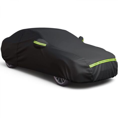 Housse de voiture avec fermeture éclair côté droit, protection UV, imperméable, coupe-vent, anti-poussière, anti-rayures, M -(430-175-150), noir
