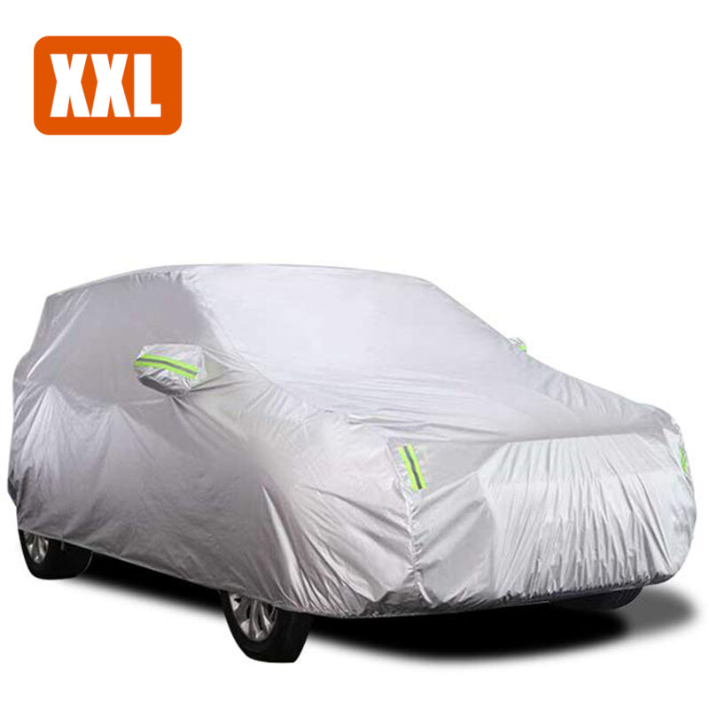Housse de voiture complète pour berline avec bande réfléchissante Protection solaire Anti-poussière uv Résistant aux rayures Universel xxl