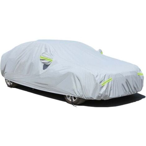 Housse de voiture couverture complète quatre saisons épaississement général et coton imperméable parasol anti-grêle pare-soleil couverture housse de voiture gris L