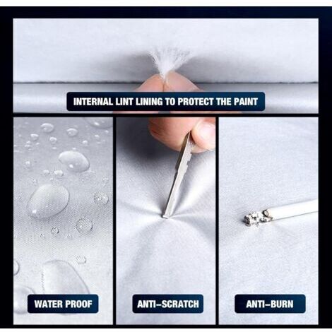 Housse de voiture en tissu Oxford épais – imperméable et résistante aux UV – protection extérieure contre le vent, la pluie et les débris – fixée par des cordes