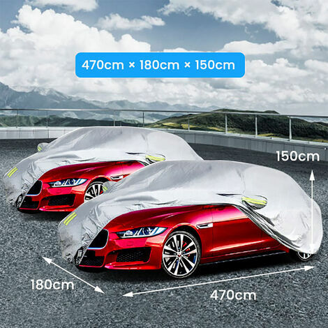 TOPOWN Bache Voiture Exterieur avec Deux Bandes Coupe-vent 485 * 180 *  150cm Imperméable Bâche de Protection pour Voiture Housse de Protection  Voiture