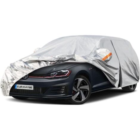 Housse de voiture imperméable et respirante, pour une utilisation en extérieur, contre la pluie et le soleil, avec fermeture éclair et doublure en coton, compatible avec Golf, 308, Captur et Mégane (p