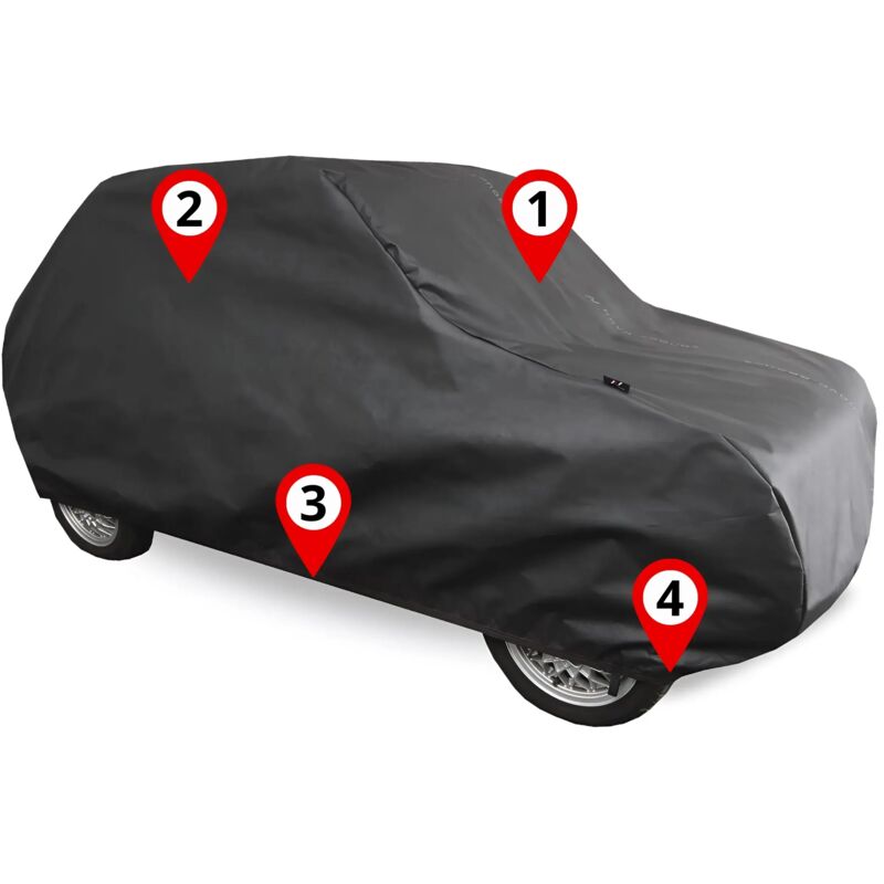 Housse de voiture pour Fiat 126p Auto Tarpaulin Maluch Classic Noire