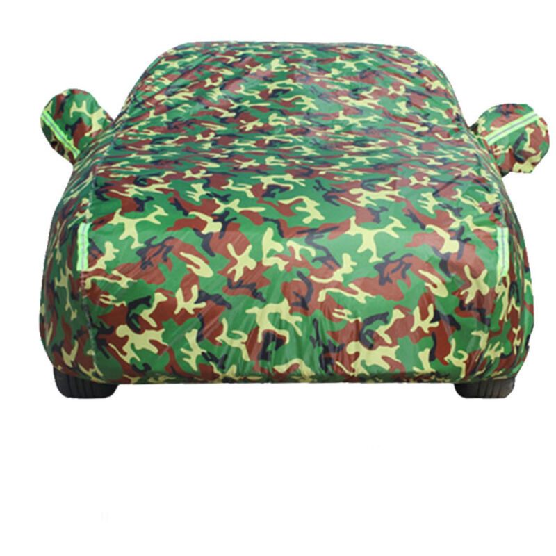 Lifcausal - Housse de voiture Protection toutes saisons Couvertures complètes avec bande réfléchissante Style camouflage Housse de voiture Protection
