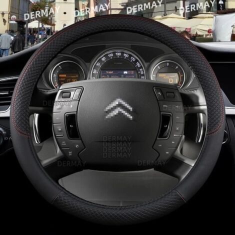 Housse de volant - Citroën - Compatible C1 C2 C3 C4 C5 - Couleur noire - Confort conducteur