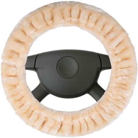 Housse de volant Teddy Peluche en fausse fourrure teddy vegan beige