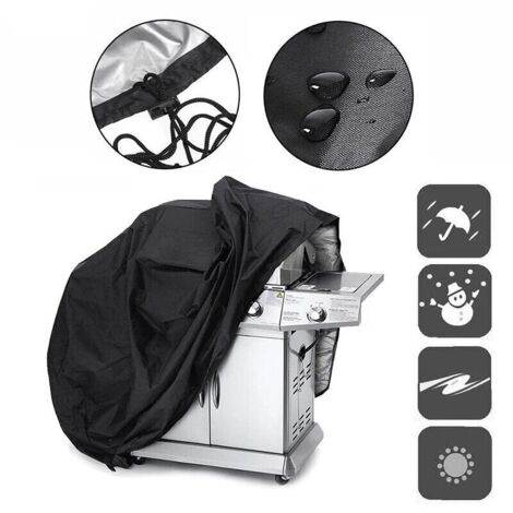 Housse d'extérieur pour Barbecue , noire, étanche, accessoire de protection bbq, gril robuste, forme rond ou rectangle lot de 1